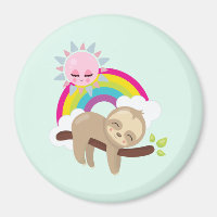 Niedliche Lazy-Sloth mit Sun & Rainbow