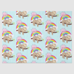 Niedliche Lazy-Sloth mit Sun & Rainbow Seidenpapier