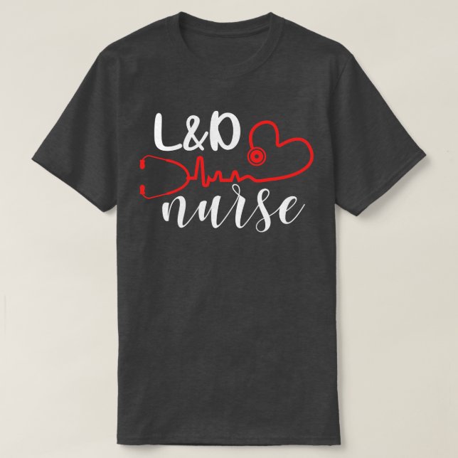 Niedliche LD-Krankenschwester Aquamarin Stethoscop T-Shirt (Design vorne)