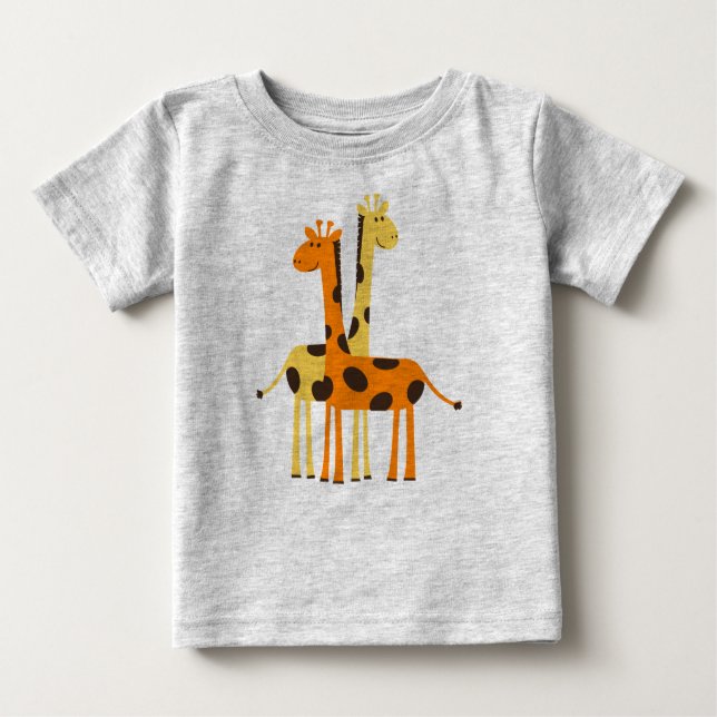 Niedliche lebhafte Giraffen Baby T-shirt (Vorderseite)