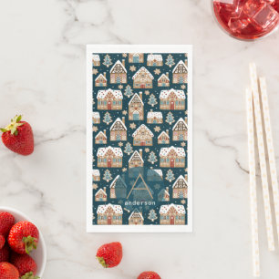 Niedliche Lebkuchenhäuser & Kekse Weihnachten Serviette