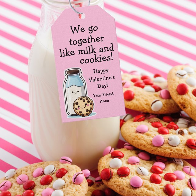 Niedliche Leckerei Valentine "Milch und Cookies" Geschenkanhänger (Von Creator hochgeladen)
