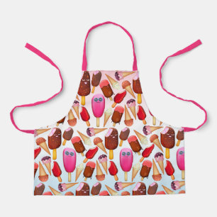 Niedliche Leckereien der Creme-Kone-Monogramm Schürze