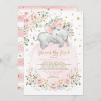 Niedliche leepy Elephant Pink Gold Babydusche per