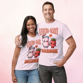 Niedliche Legend Dairy Couple Erdbeeren Milch Vale T-Shirt