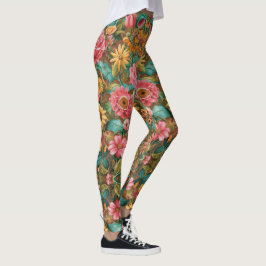 Niedliche Leggings in floralen Weichfarben