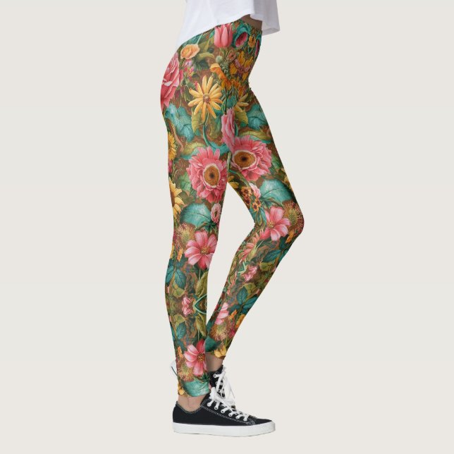 Niedliche Leggings in floralen Weichfarben (Rechts)