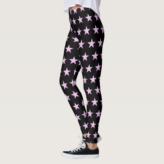 Niedliche Leggings in Schwarz und Rosa. (Links)