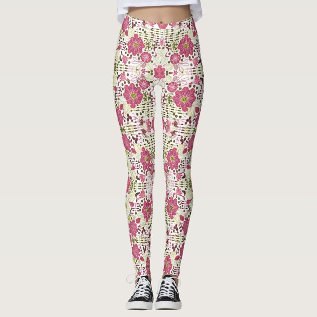 Niedliche Leggings mit klassischem Blumenmuster (Vorderseite)