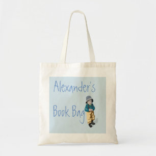 Niedliche Leinwand Blue Child's Book Tragetasche