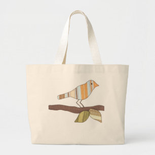 Niedliche Leinwand Tasche - Bird auf Zweigstelle #
