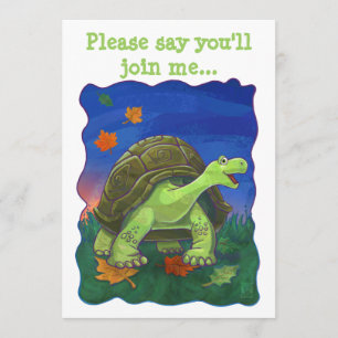 Niedliche Leiter und Schwanz Tortoise Party Center Einladung