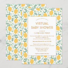 Niedliche Lemon Citrus Foliage Virtual Baby Dusche Einladung
