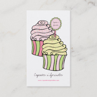 Niedliche Lemon Limon & Pink Cupcakes Business Car Visitenkarte