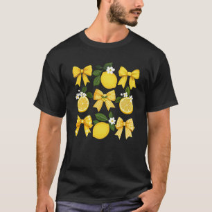 Niedliche Lemon Tropical Frucht Coquette Bows Summ T-Shirt