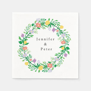 NIEDLICHE LEMON- UND BLUME-FLORALDEKOUTION SERVIETTE