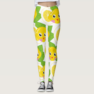 Niedliche Lemons Emoji-Gefechtsmuster Leggings