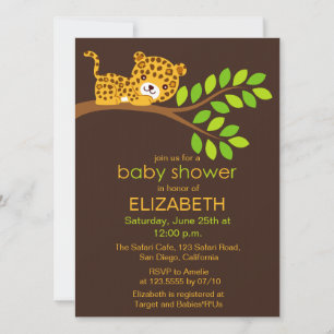 Niedliche Leopard Baby Dusche Einladung
