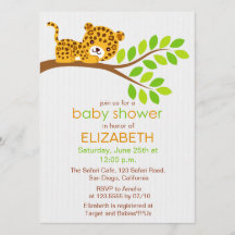 Niedliche Leopard Baby Dusche Einladung