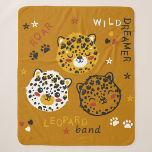 Niedliche Leopard Katze Gesicht Zeichnend. Little Sherpadecke
