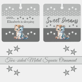 Niedliche Leoparden, deren Name bedeutet, in Grau Ornament Aus Metall