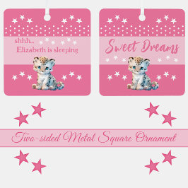 Niedliche Leoparden, deren Name hinzugefügt wird, Ornament Aus Metall