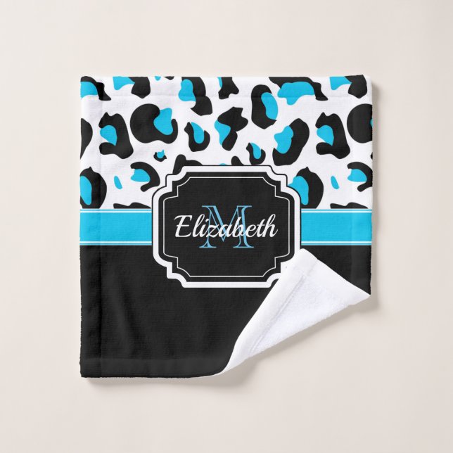 Niedliche Leopardrucke Badhandtuch Set (Waschlappen)