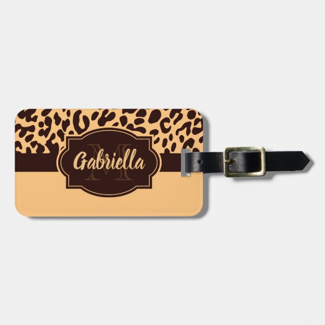 Niedliche Leopardrucke Gepäckanhänger (Vorderseite horizontal)