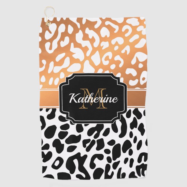 Niedliche Leopardrucke Golfhandtuch (Vorderseite)