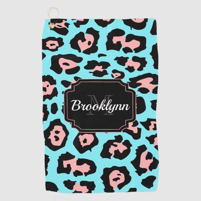Niedliche Leopardrucke Golfhandtuch (Vorderseite)