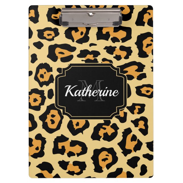 Niedliche Leopardrucke Klemmbrett (Vorderseite)