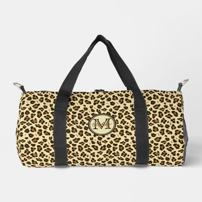 Niedliche Leopardrucke | MIT MONOGRAMM Duffle Bag (Vorderseite)