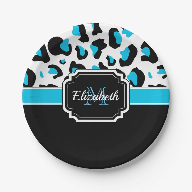 Niedliche Leopardrucke Pappteller (Vorderseite)