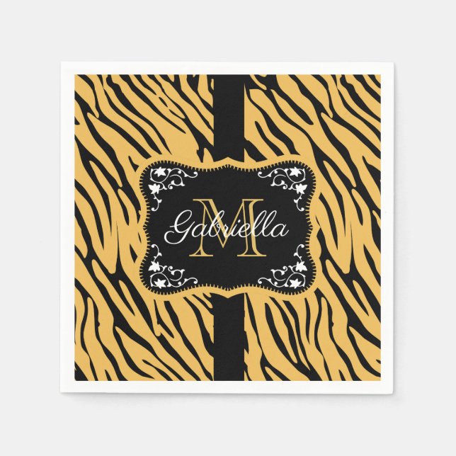 Niedliche Leopardrucke Serviette (Vorderseite)