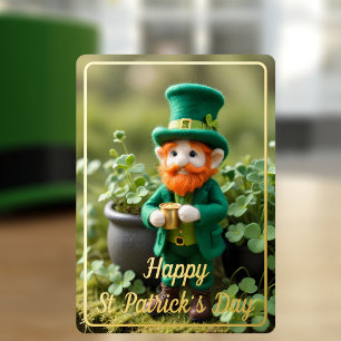 Niedliche Leprechaun St Patrick's Day Foil Holiday Folien Feiertagskarte