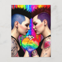 Niedliche Lesbische Couple Rainbow Art Liebe