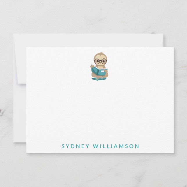 Niedliche Lesebuchbücher Personalisiert Mitteilungskarte (Vorderseite)