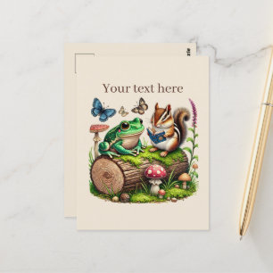 Niedliche Leseliebhaber Postkarte