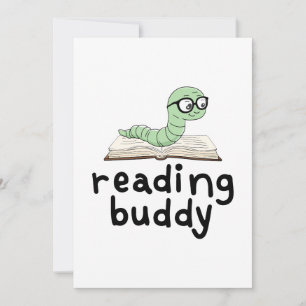 Niedliche Lesemaschine mit Buch lesen Einladung