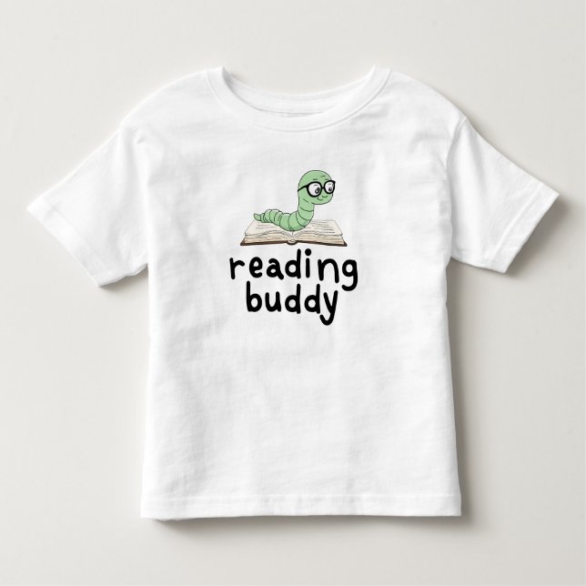 Niedliche Lesemaschine mit Buch lesen Kleinkind T-shirt (Vorderseite)