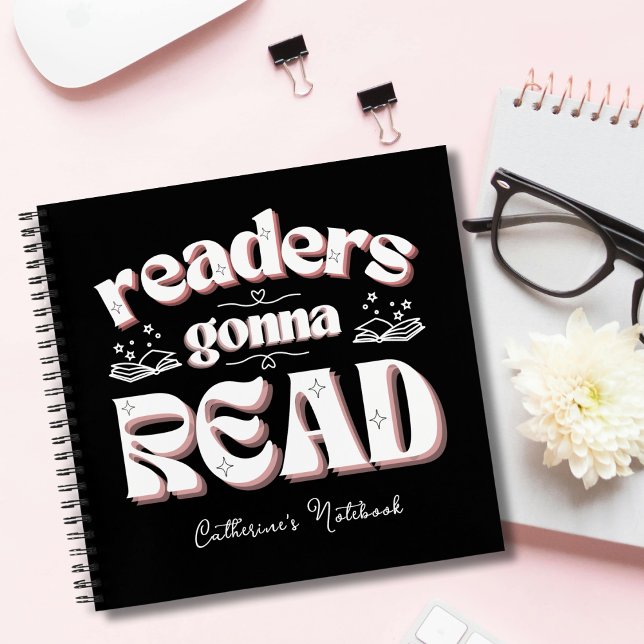 Niedliche LeserInnen lesen Buchliebhaber Notizbuch (Von Creator hochgeladen)