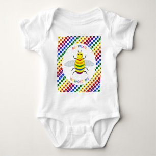 Niedliche LGBT-Proud-Regenbogenbiene und -Blume Baby Strampler