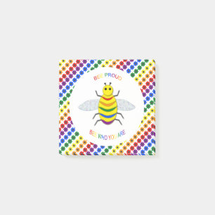 Niedliche LGBT-Proud-Regenbogenbiene und -Blume Post-it Klebezettel