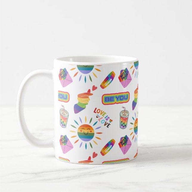Niedliche LGBTQ+-Kaffee-Tee-Tasse Kaffeetasse (Links)