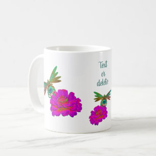 Niedliche Libelle auf Zinnia Blume Personalisiert Kaffeetasse
