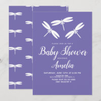 Niedliche Libellen Lila White Baby Dusche