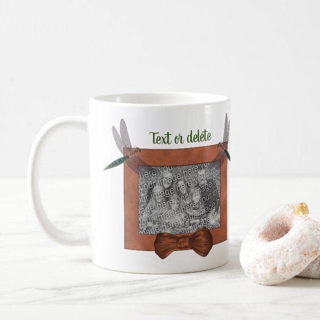 Niedliche Libellen, Personalisierte Foto-Rahmen Kaffeetasse (Mit Donut)