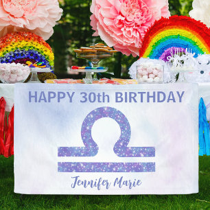 Niedliche Libra Custom Lila Happy Birthday Party Banner