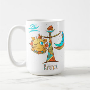 Niedliche Libra-Sonne und Mondskala Kaffeetasse