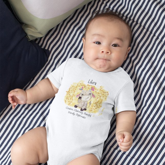 Niedliche Libra Wasserfarbe Bull Zodiac Baby Strampler (Cute Libra Watercolor Bull Zodiac Baby Bodysuit)